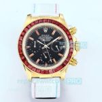 Japan-Made Rolex Daytona 43mm Ruby Bezel and Gold Case Replica Watch 